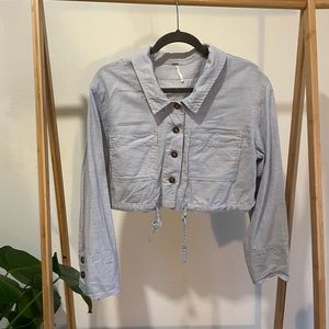 Free People - Long Sleeve Collared Crop